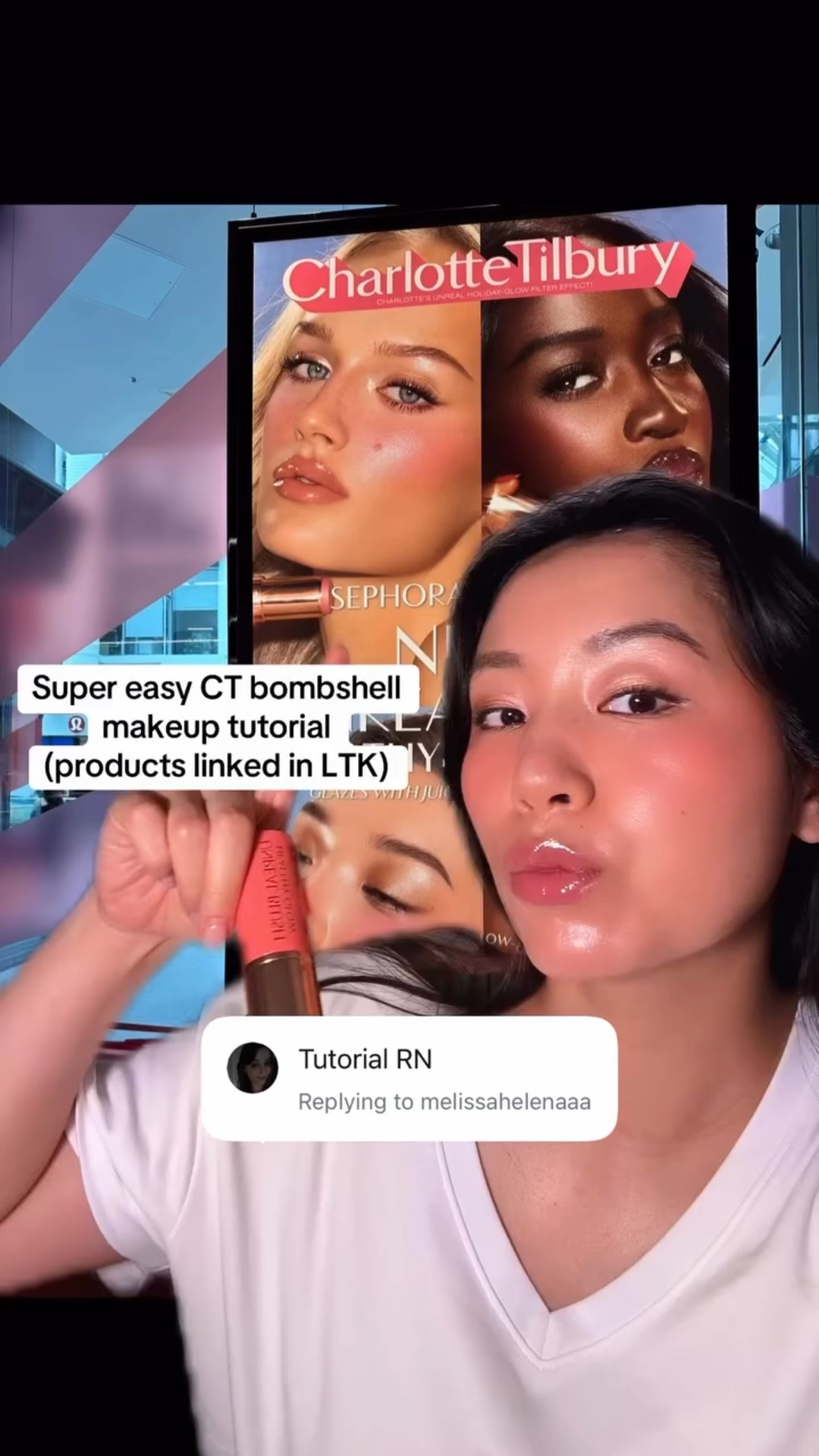 Super easy @charlottetilbury bombshell makeup tutorial 🤩