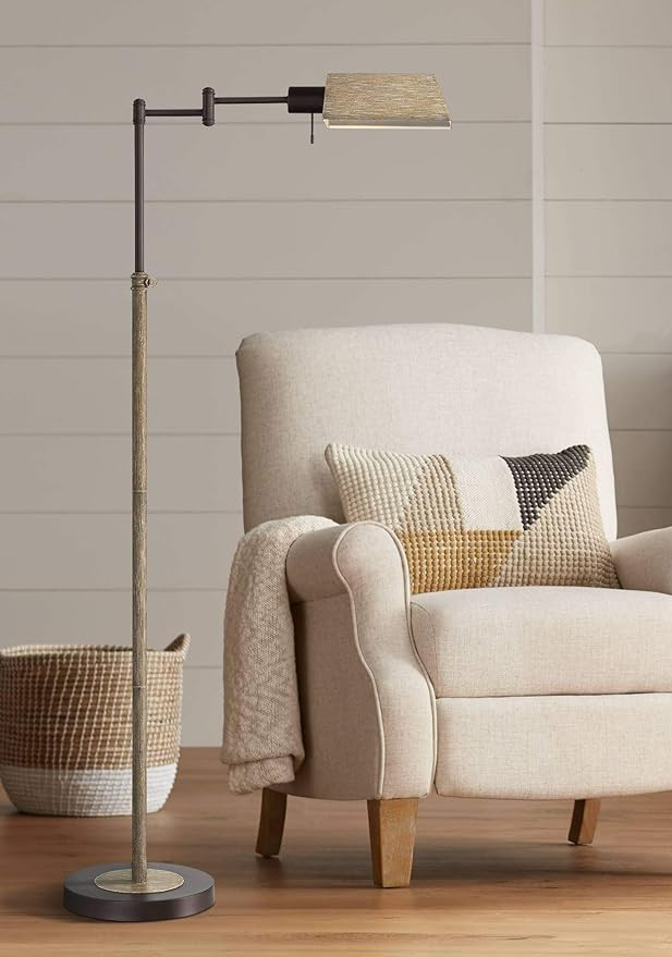 Regency Hill Jenson Rustic Farmhouse Industrial Swing Arm Pharmacy Floor Lamp Standing 54" Tall B... | Amazon (US)