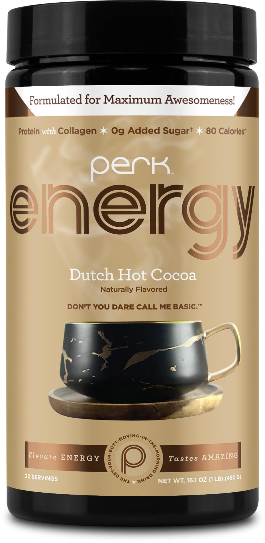 Perk Energy Drink Mix (Dutch Hot Cocoa) 20 Servings - Caffeinated Healthy Coffee Alternative with... | Amazon (US)