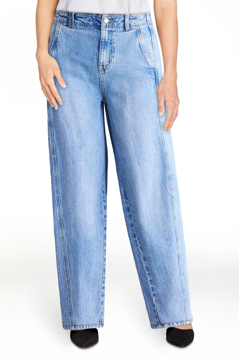 Free Assembly Women's and Women's Plus Side Panel Barrel Jeans, 30" Inseam, Sizes 0-28W | Walmart (US)