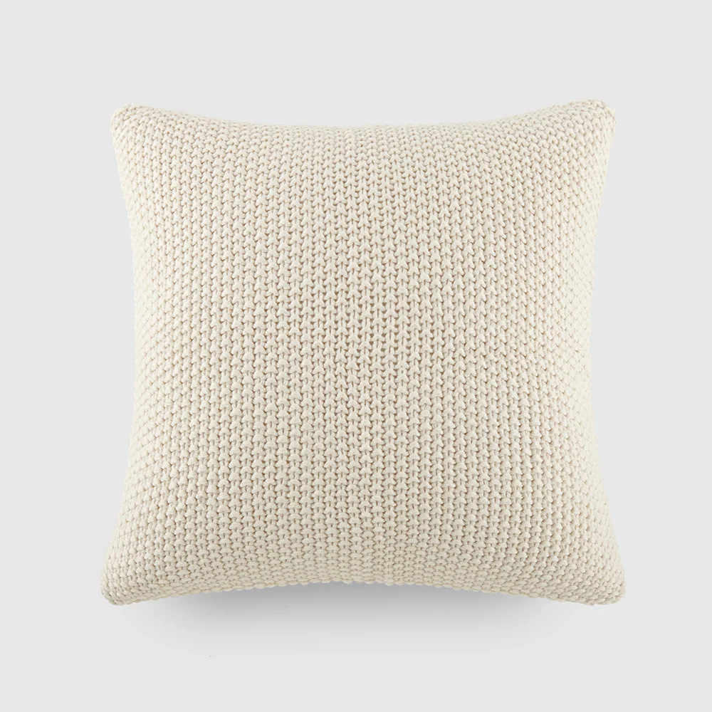 Seed Stitch Knit Throw Pillow | Linens and Hutch