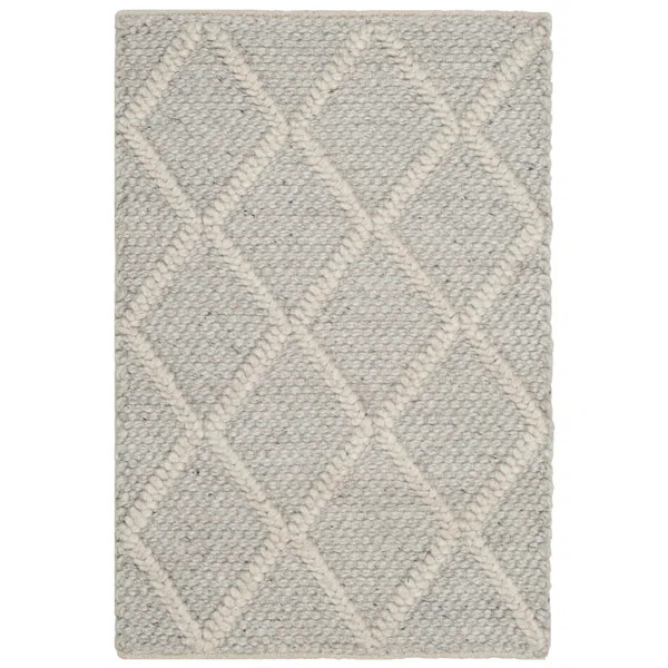 Anyae Geometric Flatweave Silver/Ivory Area Rug | Wayfair Professional
