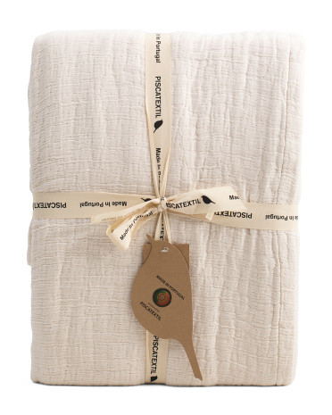 Made In Portugal Textured Mallow End Of Bed Coverlet | TJ Maxx
