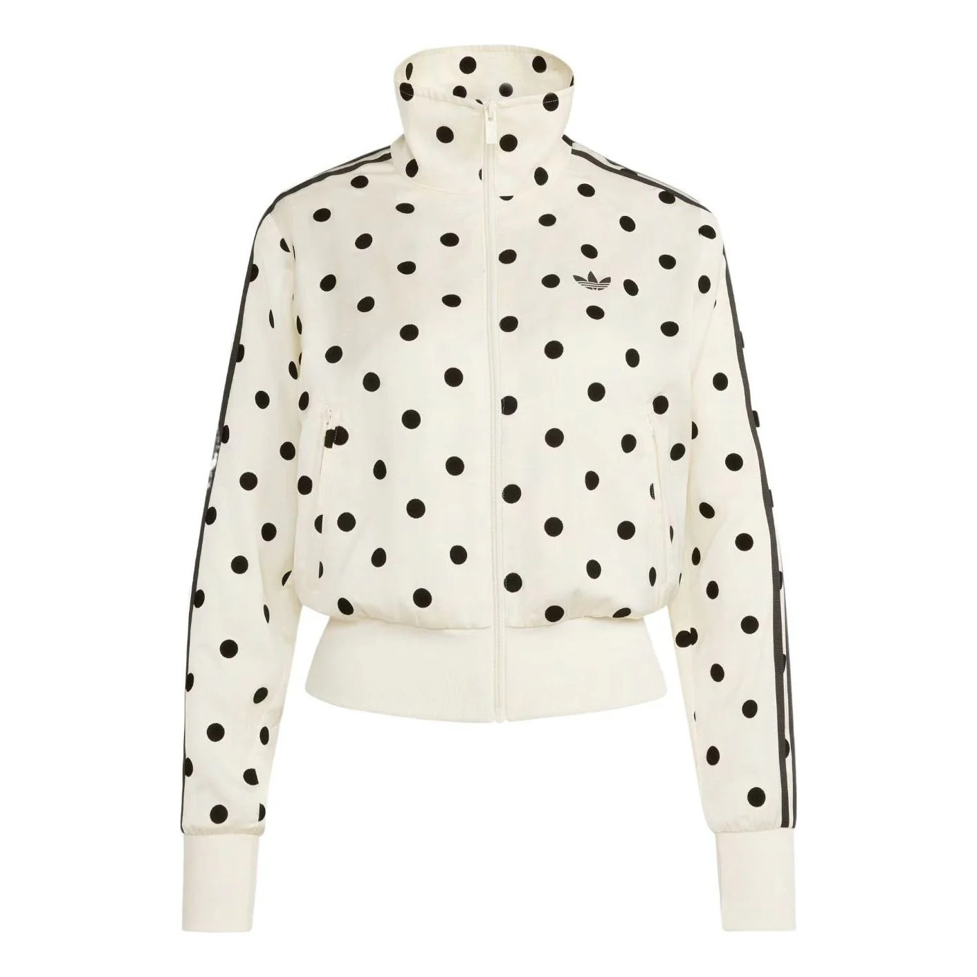 (WMNS) adidas Satin Polka Dots TT Track Jacket 'Off White' KV1165 | KICKS CREW