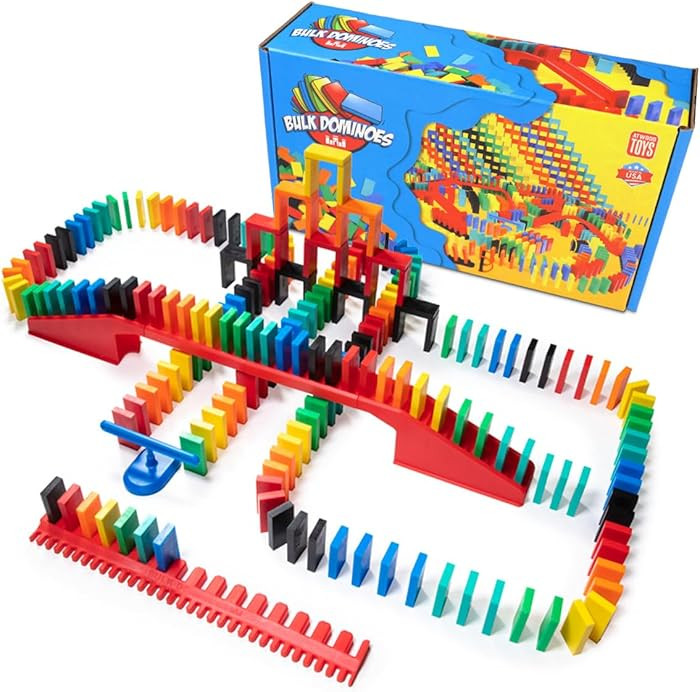 Bulk Dominoes Pro-Domino Kit, Dominoes Set, STEM STEAM Small Toys, Family Games for Kids | Amazon (US)