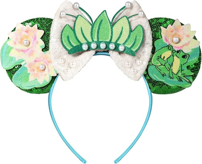 CANMIL Mouse Ears Headband, Sparkle Princess Bow Headband for Women Girls, Sequin Party Hair Acce... | Amazon (US)
