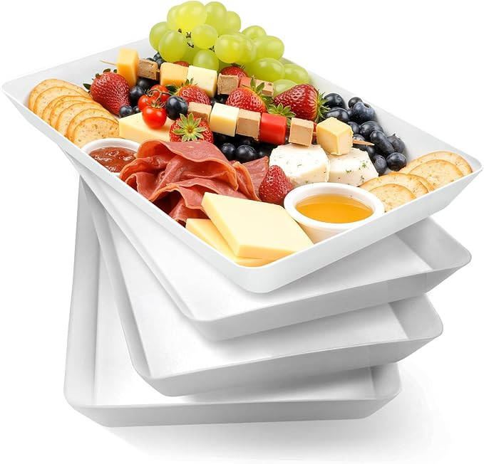 WOWBOX 4 pcs Serving Tray for Entertaining, Grilling BBQ Accessories, Serving Platters for Snacks... | Amazon (US)