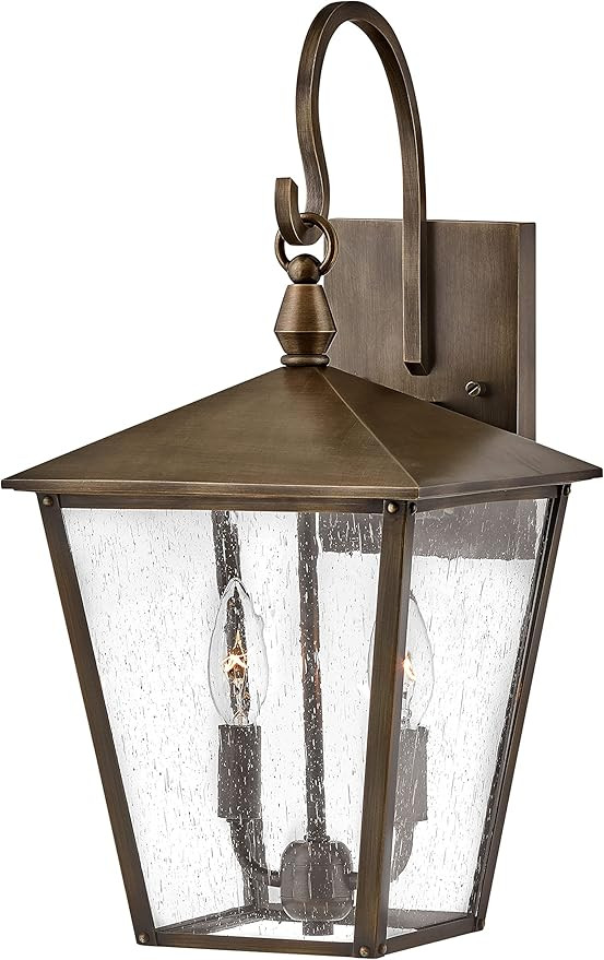Hinkley Huntersfield Medium Wall Mount Outdoor Lantern, Aluminum, Clear Seedy Glass, Traditional ... | Amazon (US)