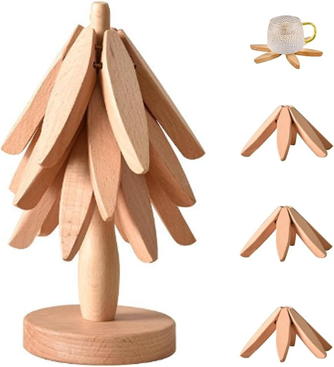 Wooden Tree Trivet, Wooden Trivets for Hot Dishes, Walnut Tree Hot Pot Stand Trivet, Tree Coaster... | Amazon (US)