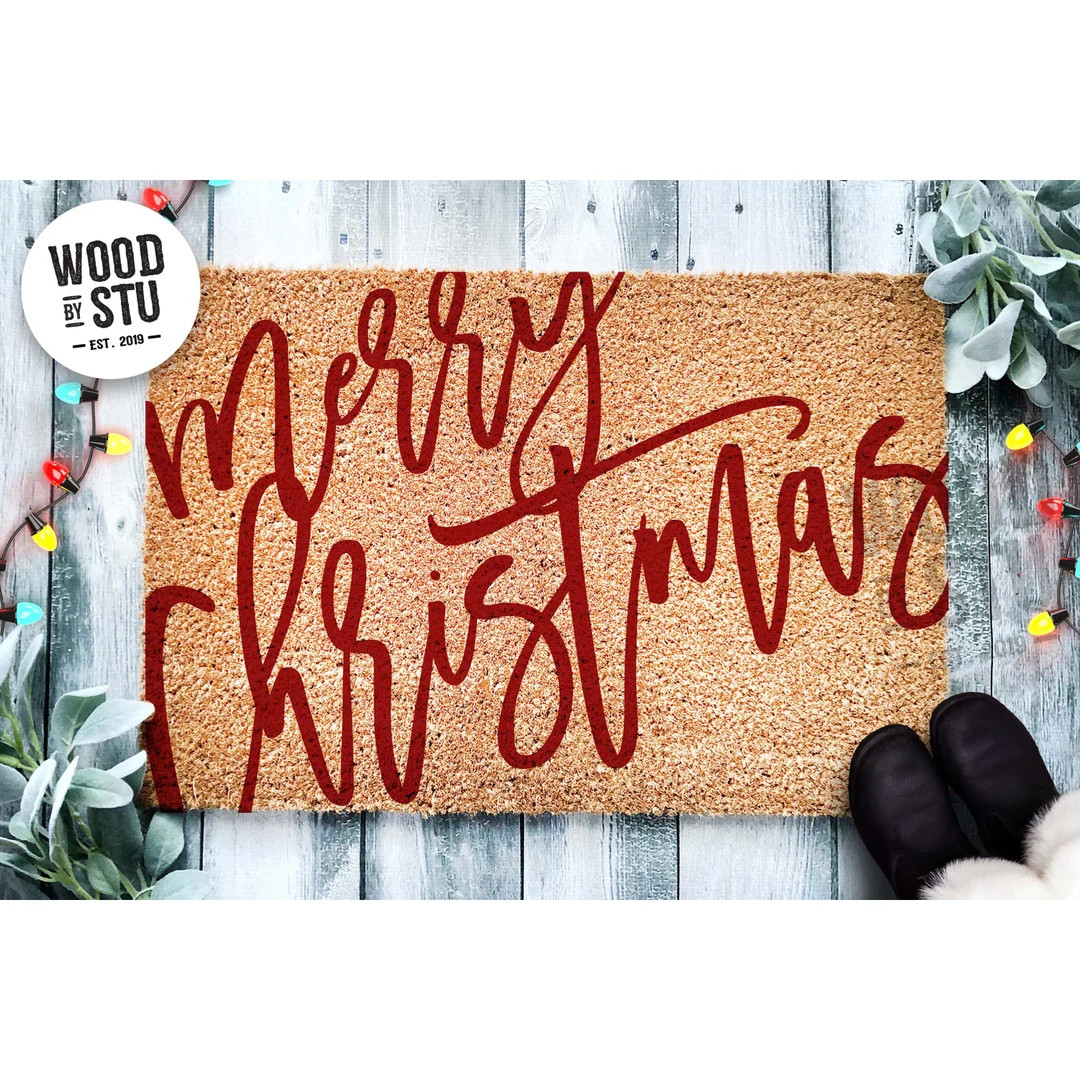 Doormat Merry Christmas Christmas Doormat Winter Decoration Welcome Mat Holiday Doormat Winter De... | Etsy (US)