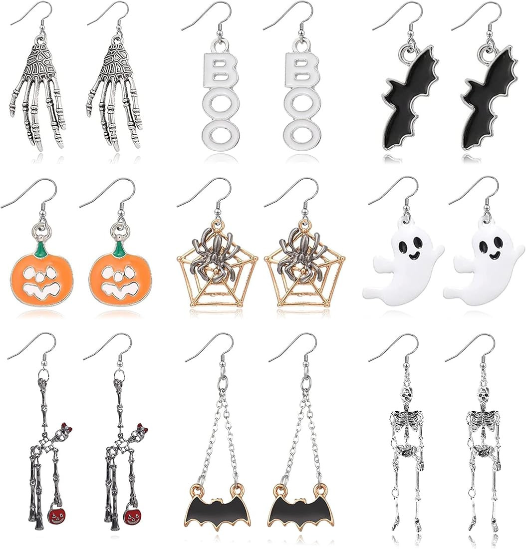 Halloween Earrings for Women Ghost Spider Pumpkin Skeleton Drop Earrings Set Halloween Jewelry Se... | Amazon (CA)