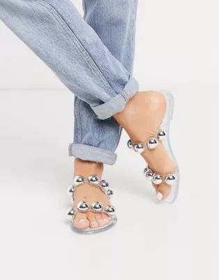 ASOS DESIGN Flex jelly sandals in clear | ASOS (Global)