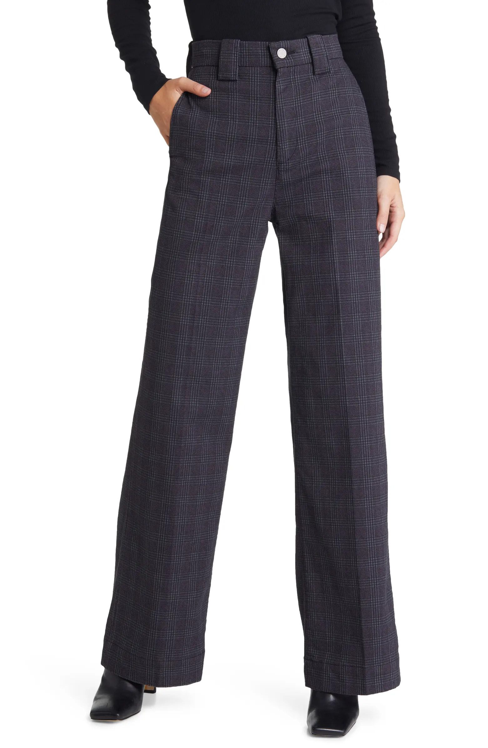 Deven Plaid High Waist Wide Leg Pants | Nordstrom