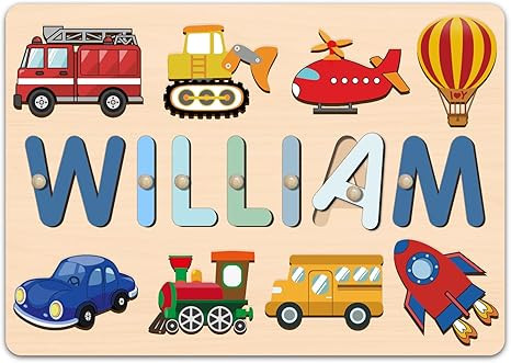 Name Puzzle for Kids Personalized, 1st Birthday Girl and Boy, Custom Baby Easter Gifts with Engra... | Amazon (US)