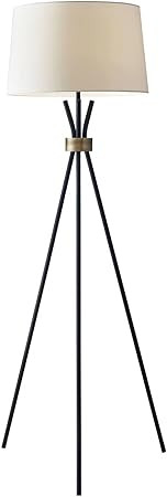 Adesso 3835-01 Benson Floor Lamp, 60 in., 150W Incandescent, Equivalent CFL, Black w/Antique Bras... | Amazon (US)