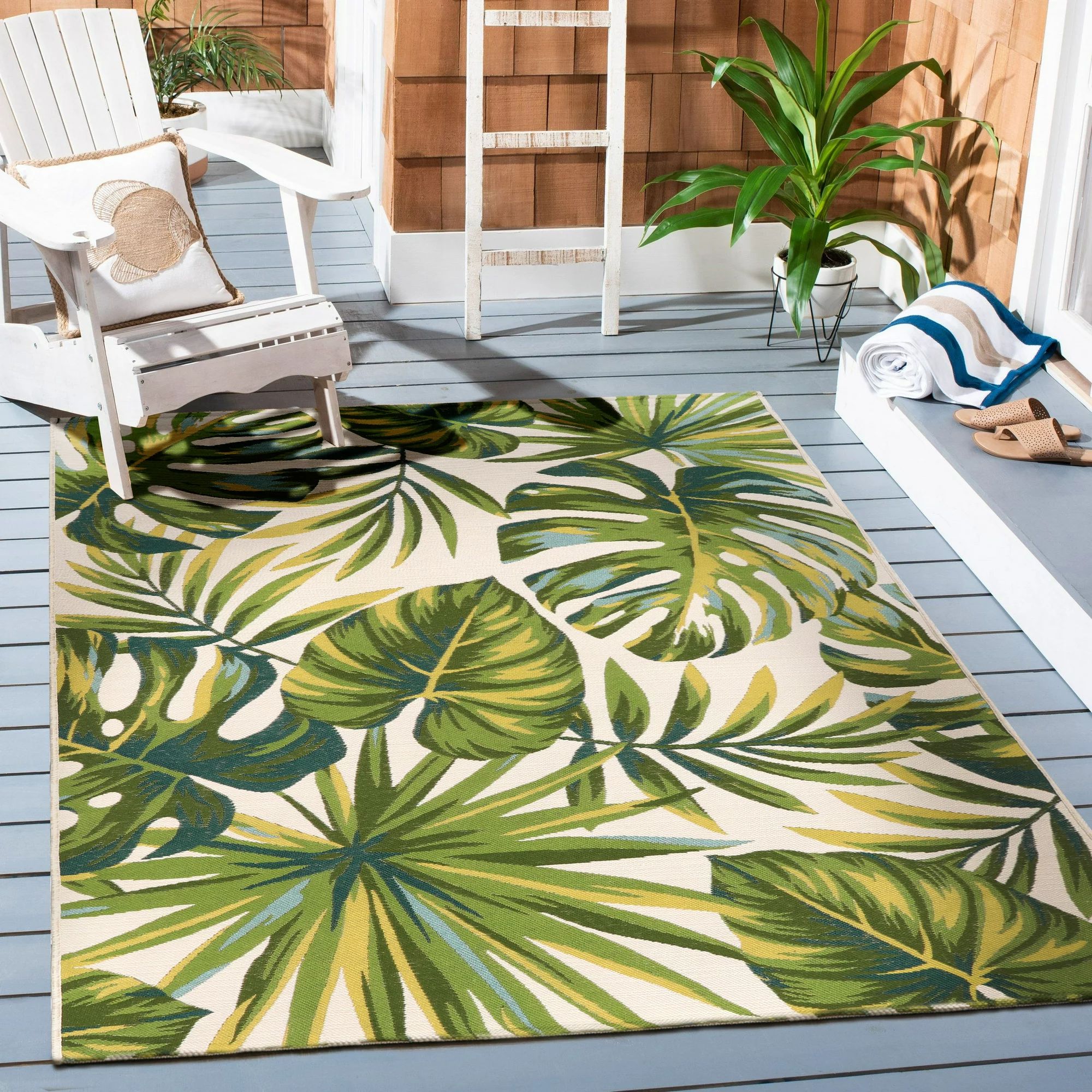 Better Homes & Gardens Palm Leaf Woven Outdoor Rug , 5 x 7 | Walmart (US)