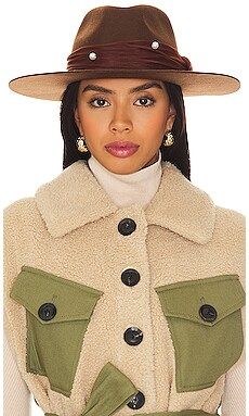 Lele Sadoughi Farrah Wool Rancher Hat in Walnut from Revolve.com | Revolve Clothing (Global)