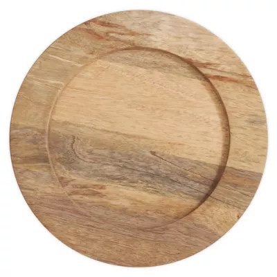 Saro Lifestyle Grain de Bois Charger Plates in Natural (Set of 4) | Bed Bath & Beyond