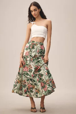 Mille Paola Ruffle Maxi Skirt | Anthropologie (US)
