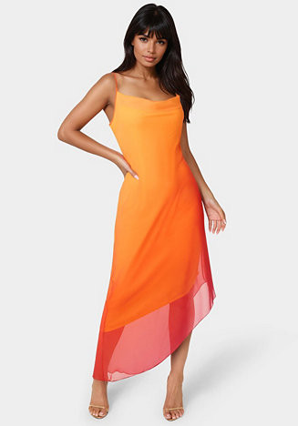 Women's Ombre Chiffon Cowl Dress | Macy's