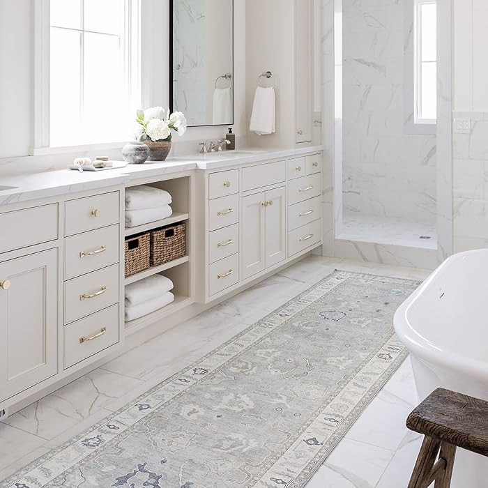 Fame Rugs Gray Modern Oushak Rug 2'6"x10, Vintage Turkish Colorful Oriental Antique Inspired Fold... | Amazon (US)