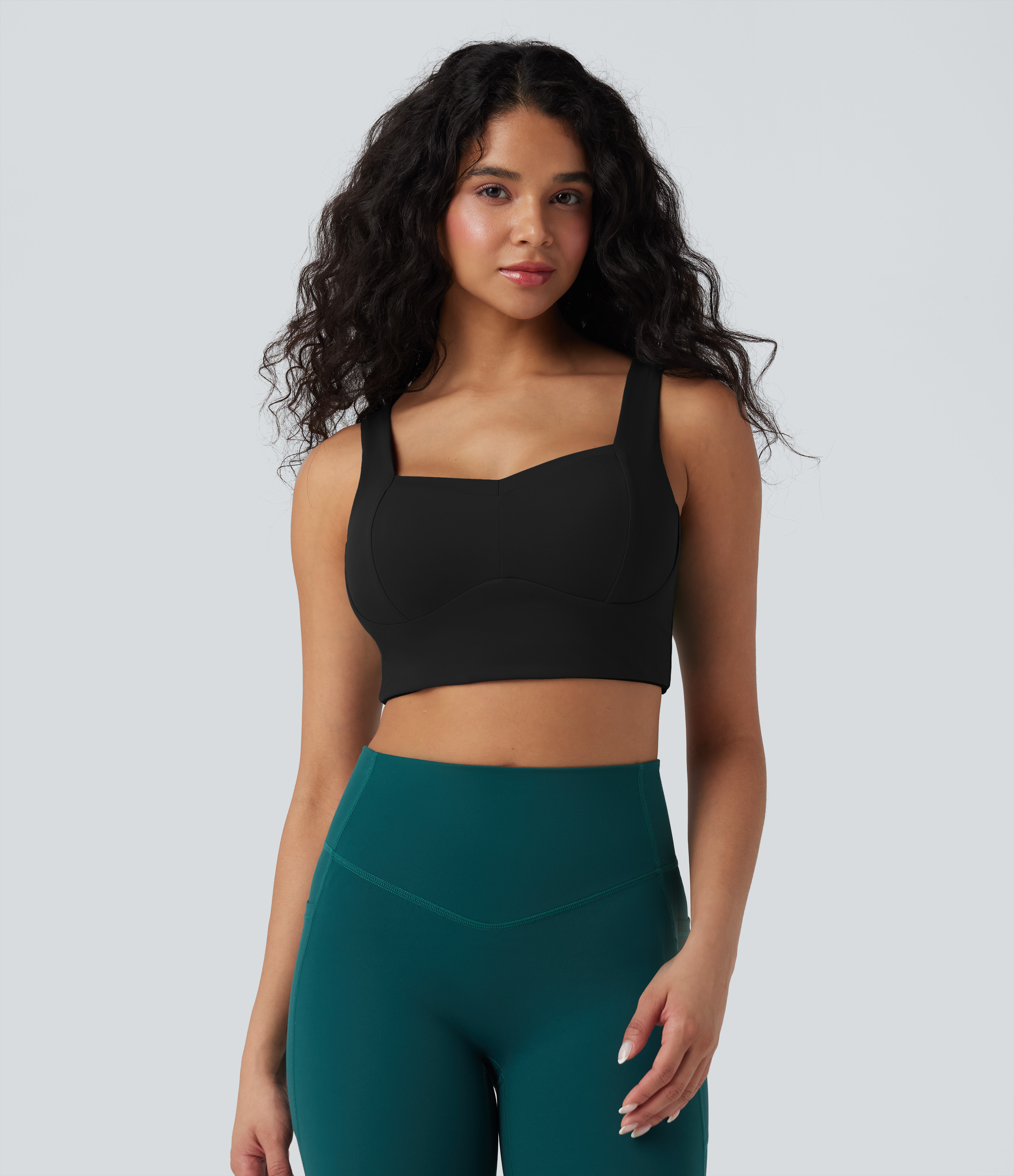 Halara SoftlyZero™ Plush Low Support Yoga Sports Bra - Black - XS push up bra strapless bra backless bra sticky bra wireless bra | HALARA