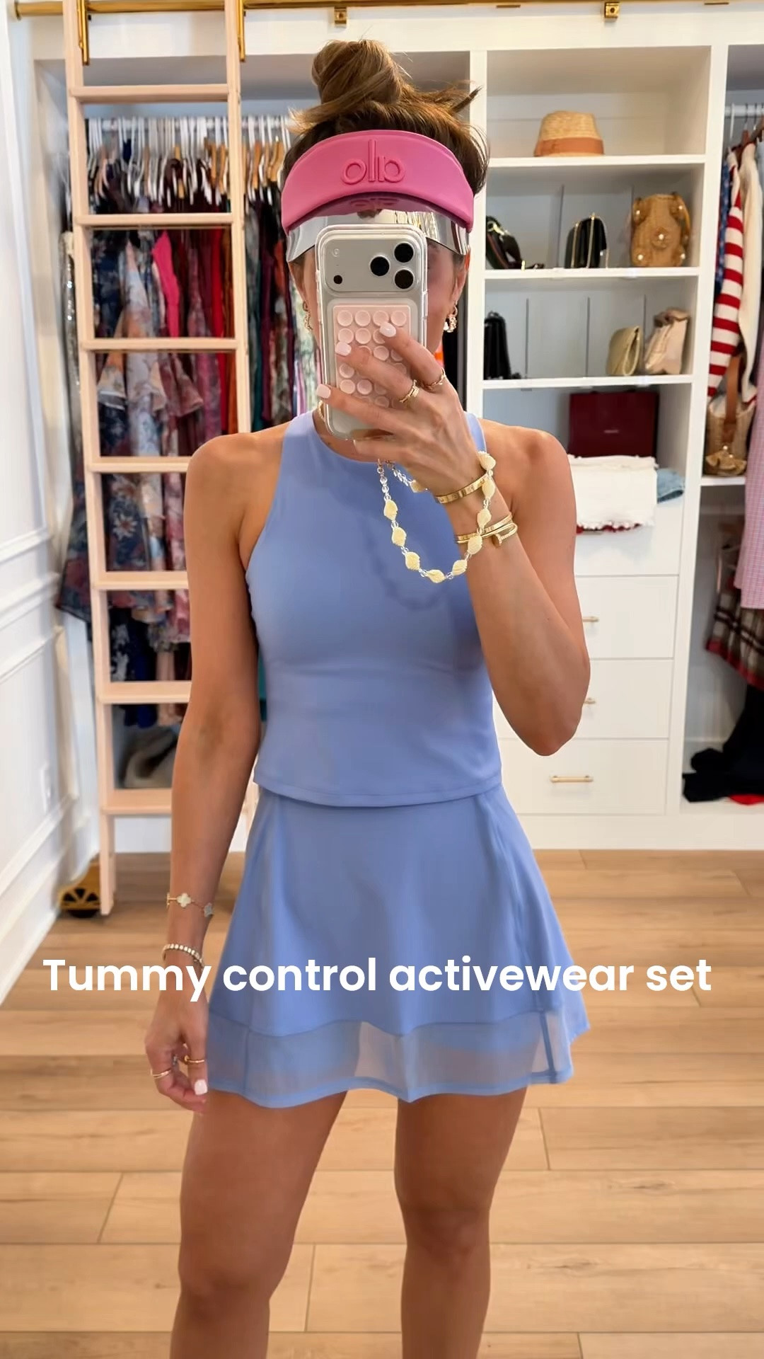 Taking a slower day today and getting in 10K steps as my workout! It’s better to do something vs. nothing (if you’re fine) and I am feeling SO much better! Spanx workout set in XS - skort has medium compression in tummy! I love this top, too!! Code LISAMARIEXSPANX! New balance 9060 are TTS. Alo visor and Gucci sunglasses. Walking outfit. Workout outfit.

#LTKootd #LTKActive #LTKfitnessgoals
