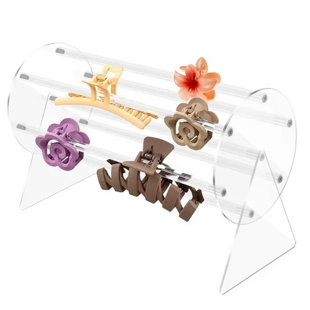 Acrylic Claw Clip Organizer 360 Degree Rotating Claw Clip Organizer Hair Clip Organizer Display Clear Stand for Dressing Table for Women and Girls | Walmart (US)