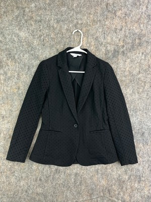 Old Navy Jacket Adult Extra Small Knit Blazer Black Dots Womens Casual | eBay US