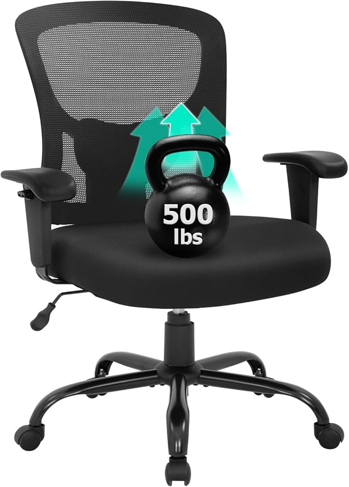 BestOffice Big and Tall Office Chair 500lbs Desk Chair Mesh Computer Chair with Lumbar Support Wi... | Amazon (US)