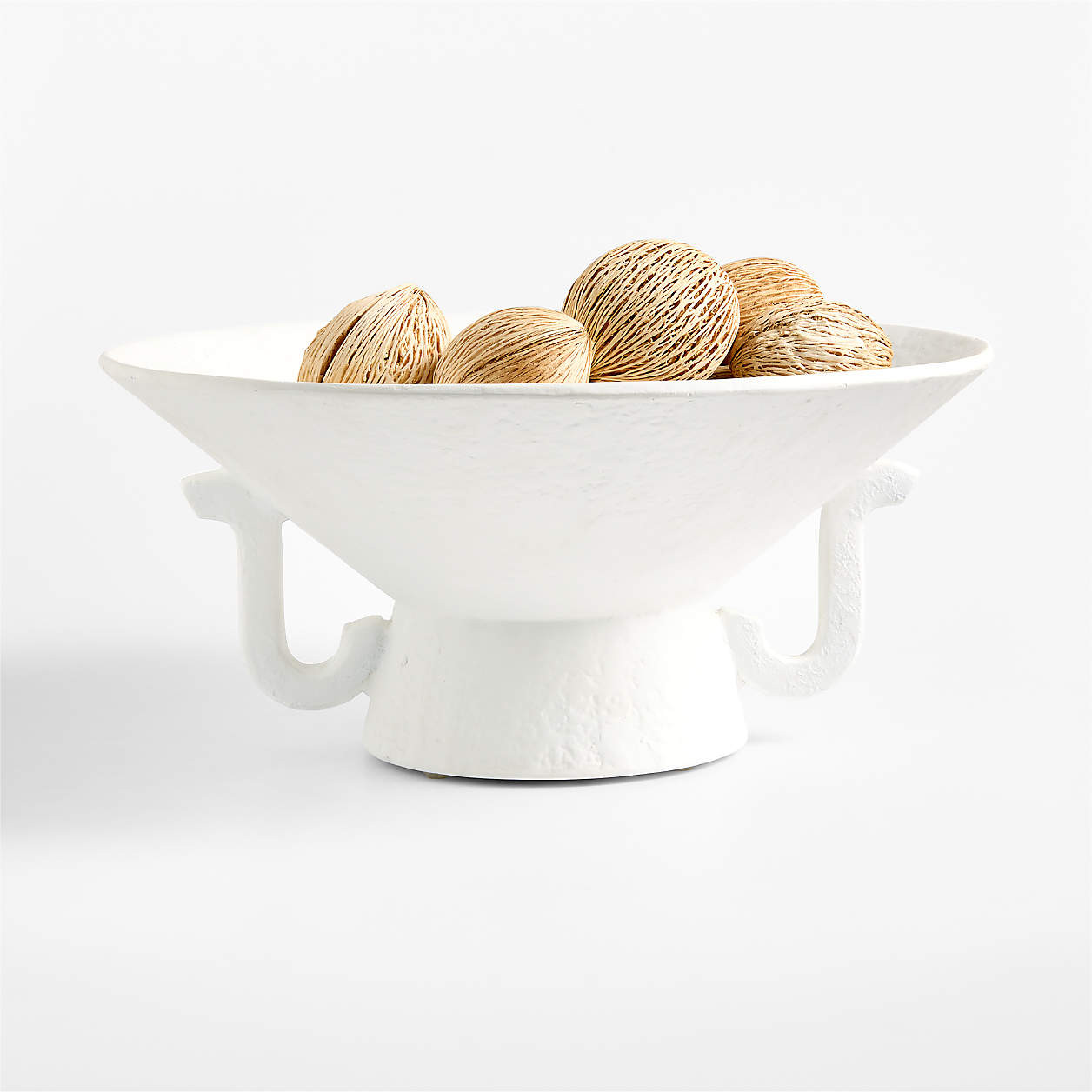 Vale White Fiberstone Footed Decorative Bowl + Reviews | Crate & Barrel | Crate & Barrel