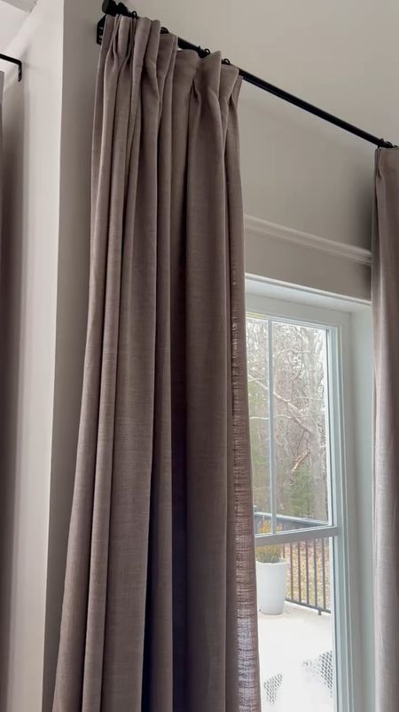 Closer look at our curtains!! 🤩 

Highly recommend these - we got them from Amazon! Color is Burlywood Birch! VERY happy with the quality and how much of an impact they make in the room!

#LTKhome #LTKVideo #LTKfamily