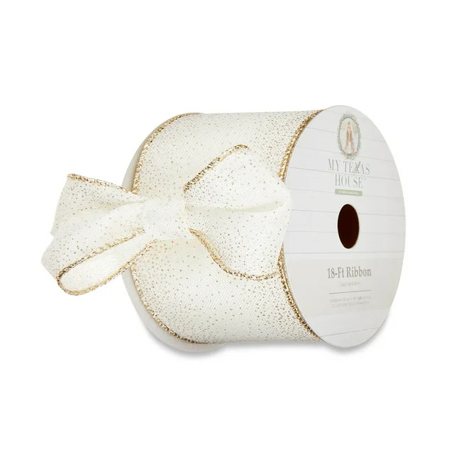 My Texas House Off White Shimmer Ribbon, 18' | Walmart (US)