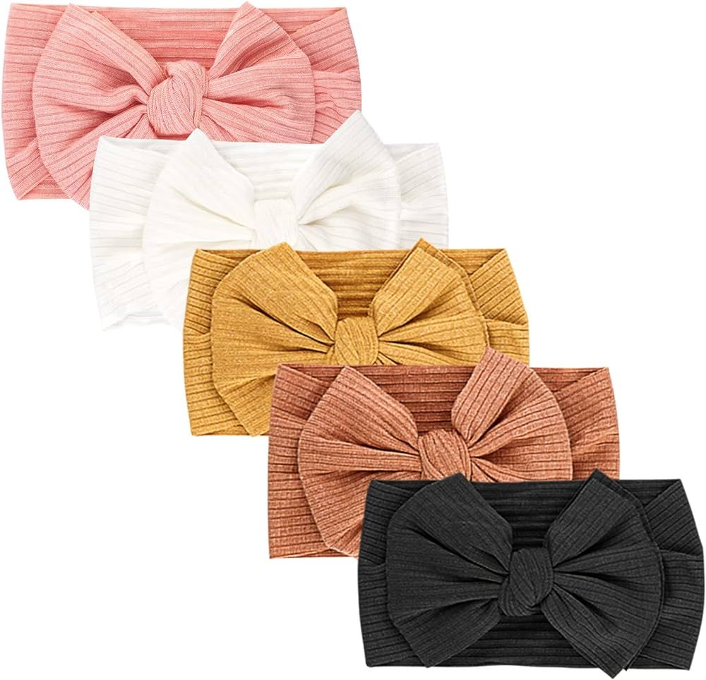 DRESHOW BQUBO Baby Nylon Headbands Hairbands Hair Bow for Girls Newborn Infant Toddlers Hair Acce... | Amazon (US)