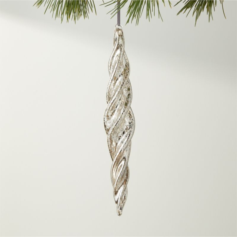 Zolta Mercury Glass Icicle Christmas Tree Ornament + Reviews | CB2 | CB2