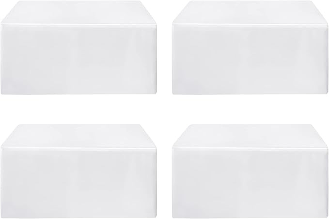 HolidayIdeas Fitted White Table Clothes - 72 x 30 Inch 4 Pack Rectangle Covers for 6 Foot Tables ... | Amazon (US)