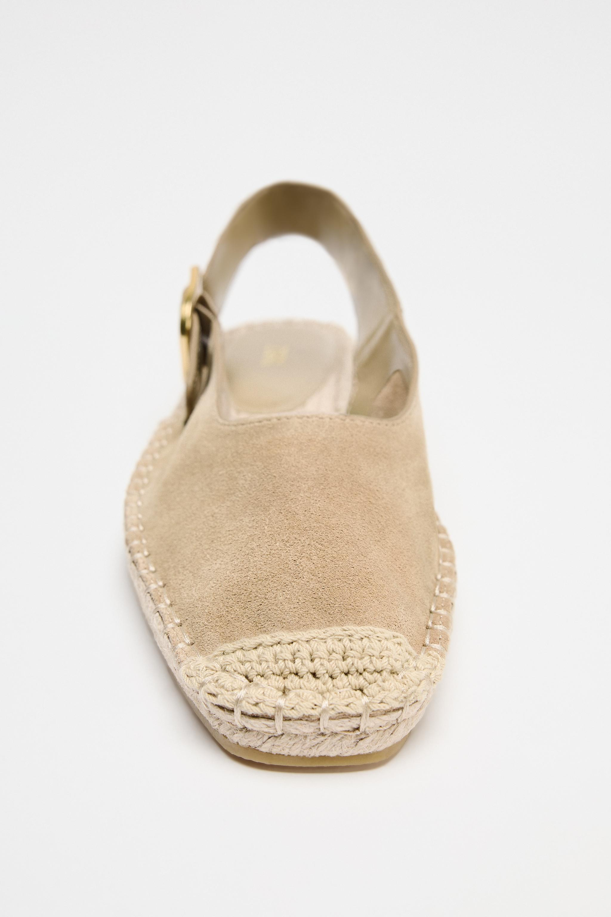 SPLIT LEATHER BRAIDED SLINGBACKS | Zara US