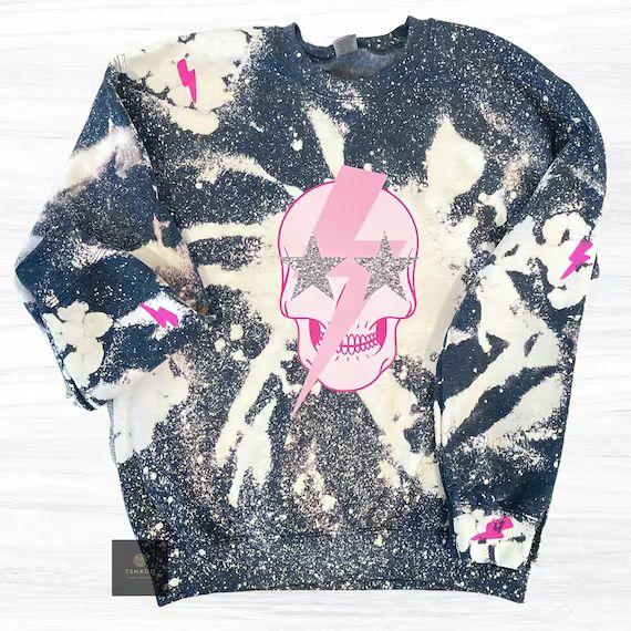 Bleached Graphic Sweatshirt Gift Ideas for Her Women's | Etsy | Etsy (US)