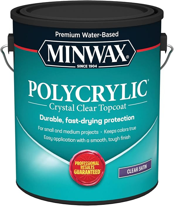 1 gal Minwax 13333 Clear Polycrylic Water-Based Protective Finish Satin | Amazon (US)