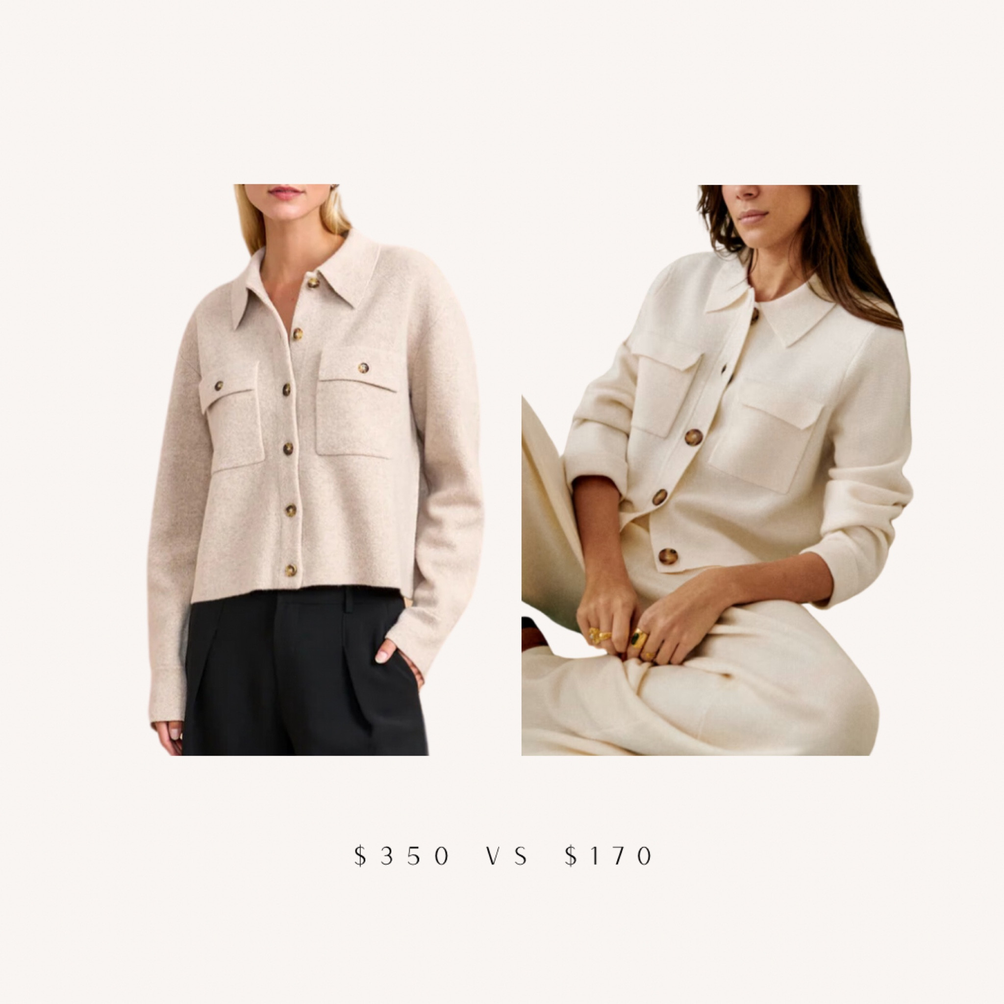 Same sweater/cardigan/jacket vibe for half the price. 

#LTKStyleTip #LTKSeasonal