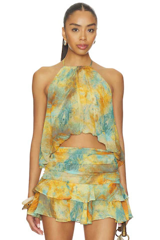 MISA Los Angeles Quinn Top in Halcyon Fresco from Revolve.com | Revolve Clothing (Global)
