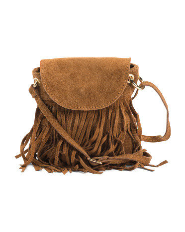 Made In Italy Suede Fringe Crossbody | TJ Maxx