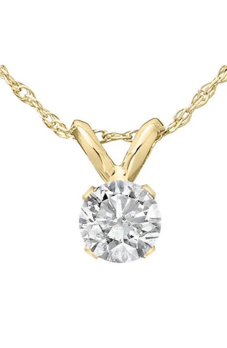 1/2Ct Diamond Solitaire Pendant Necklace 14k Or Gold Lab Grown | Nordstrom