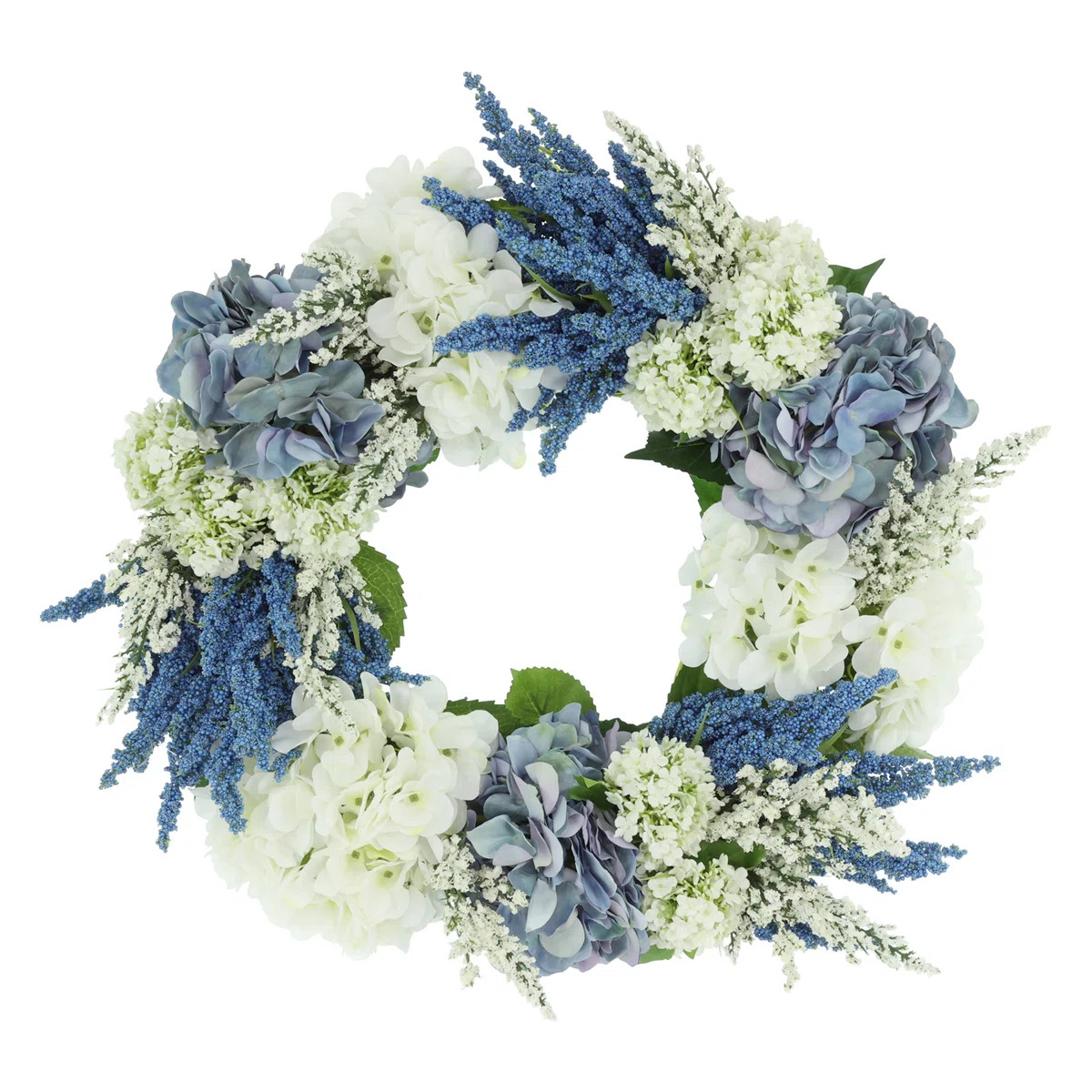 23" Wreath with Hydrangeas and Heather | Wayfair North America
