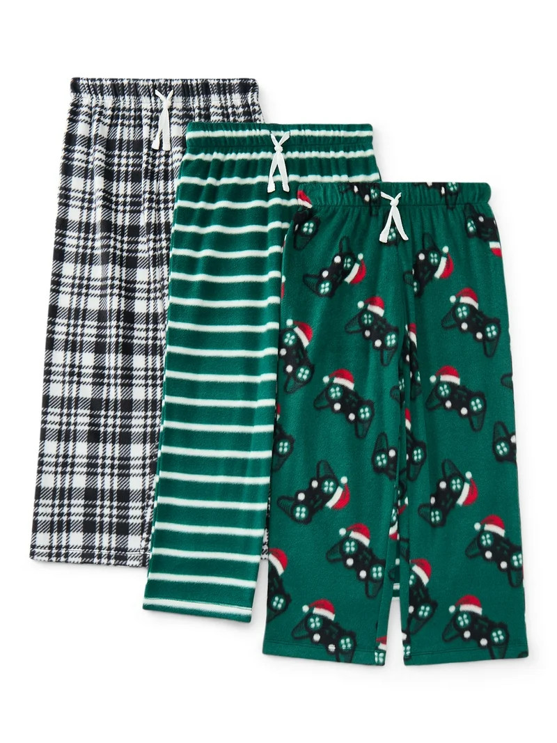 Wonder Nation Boys Holiday Print Sleep Pants, 3-Pack, Sizes 4-18 | Walmart (US)