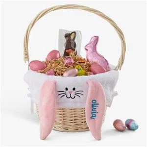 Personalized Pink Easter Bunny Basket | Things Remembered