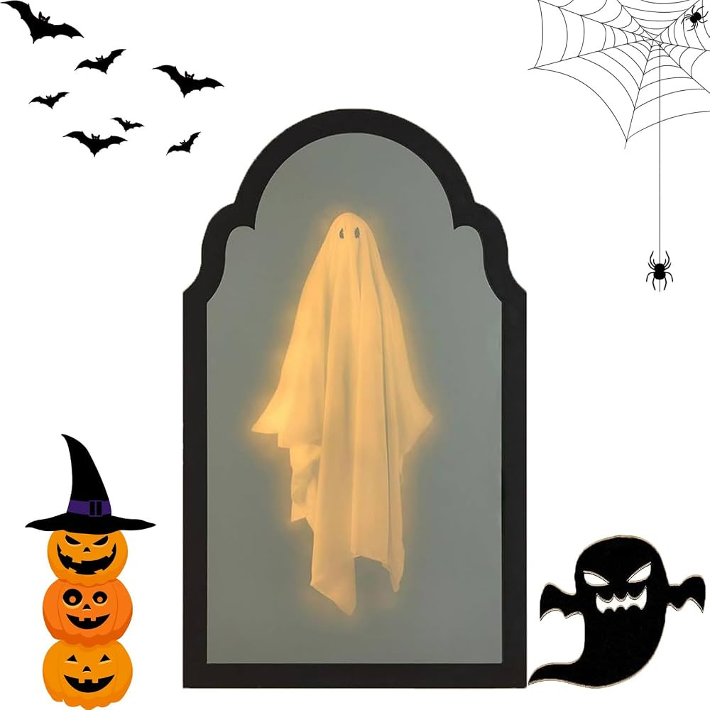 2025 Big Size Halloween Ghost Mirror, Hologram Ghost Mirror, Haunted Mirror, Suitable for Bedroom... | Amazon (US)