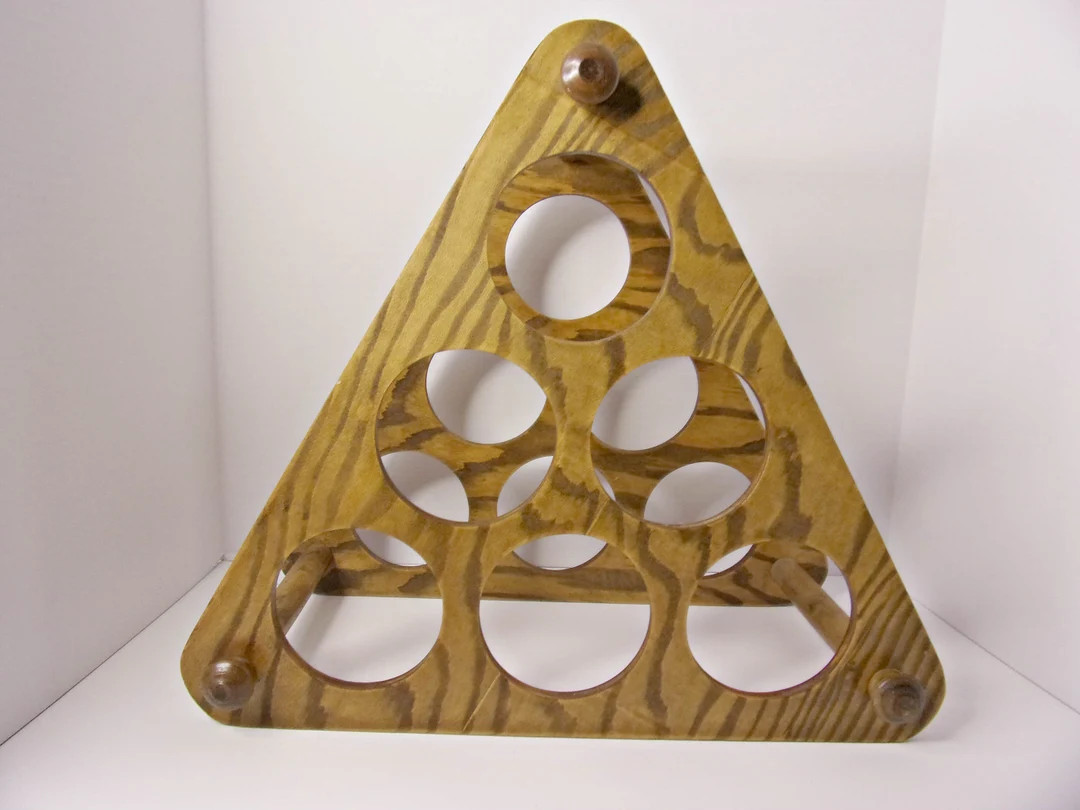 Rustic Vintage Triangle Wooden Wine Rack - Etsy | Etsy (US)