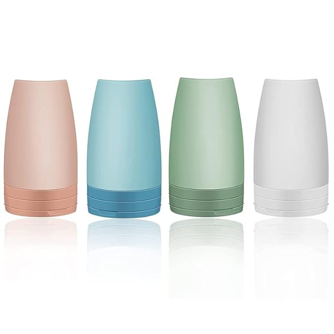 IUASZZ Portable Travel Bottles Set, 4 Pieces Small Travel Size Squeezable Leak Proof Silicon Tube... | Amazon (US)