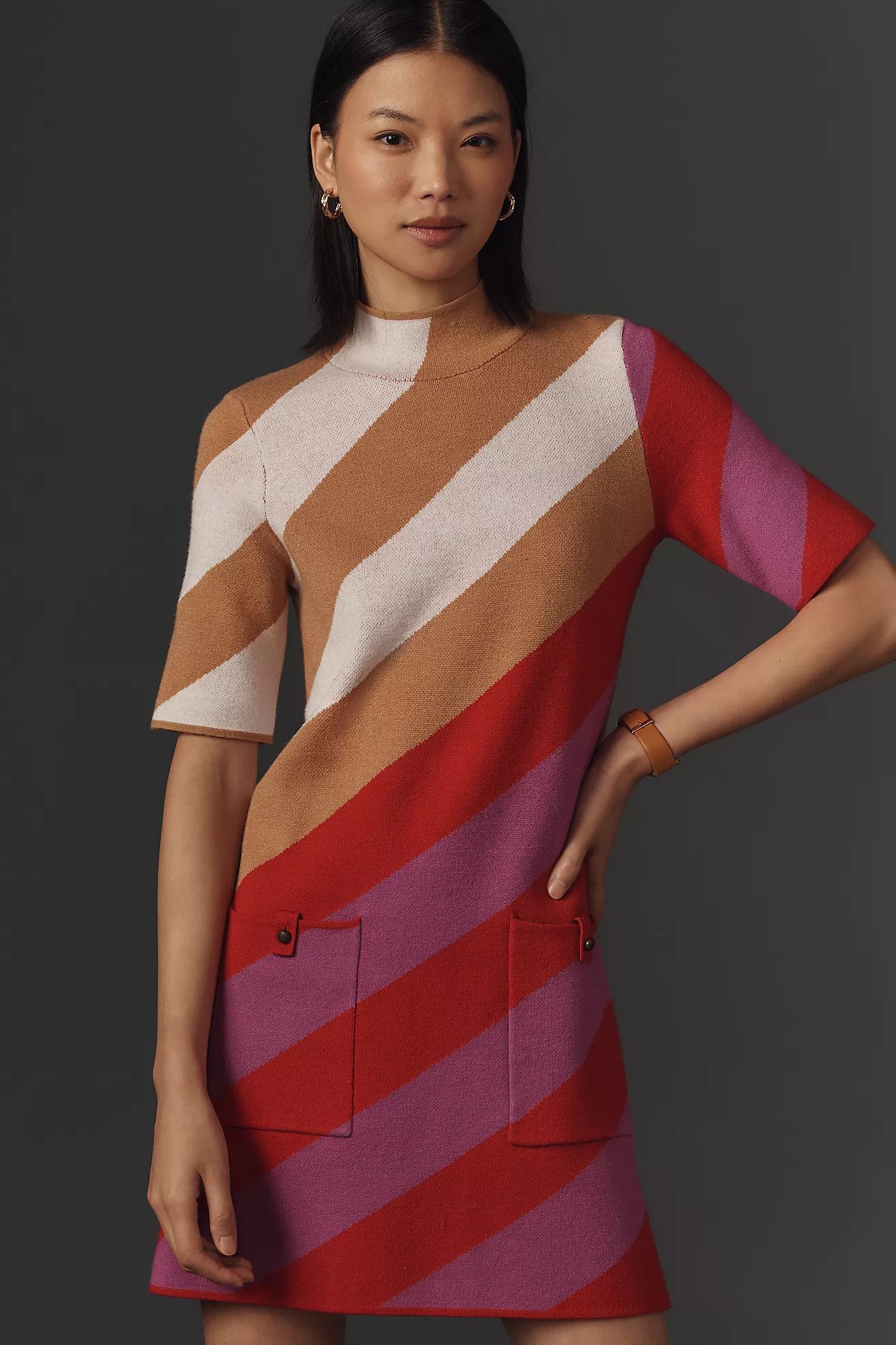 The Annalise Mock-Neck Mini Sweater Dress by Maeve | Anthropologie (US)